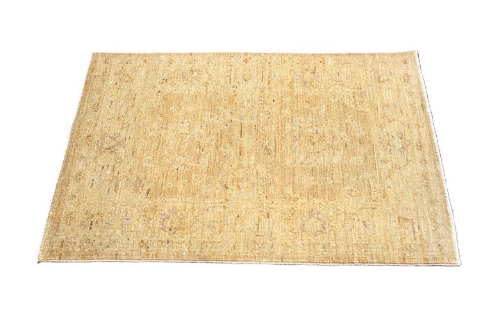 2x3 soft gold Tabriz design small hand-knotted wool rug from the Ariana Traditional Collection by Ariana Rugs