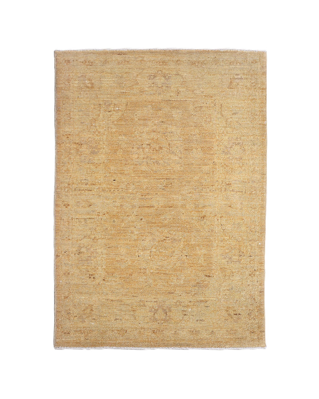 2x3 soft gold Tabriz design small hand-knotted wool rug from the Ariana Traditional Collection by Ariana Rugs