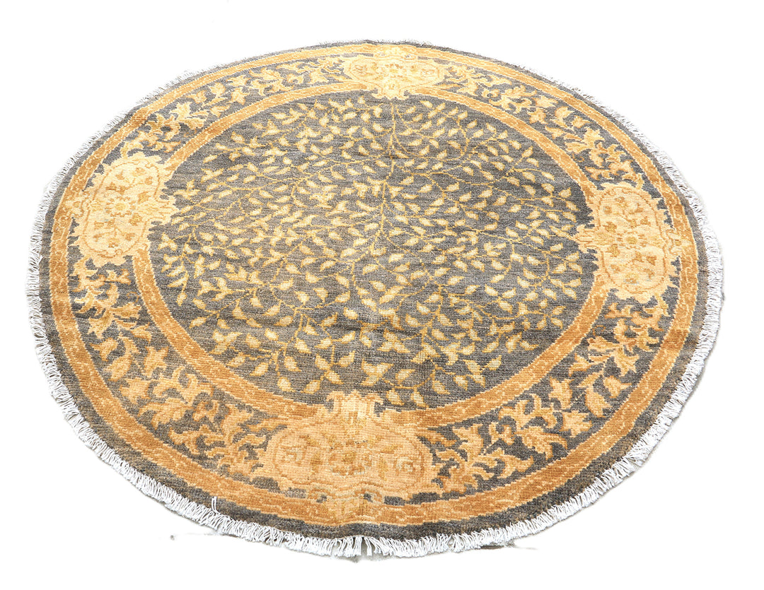 Ariana Traditional Transitional Collection 5x5 Round Tree of Life Wool Rug