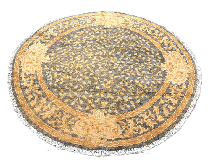 Ariana Traditional Transitional Collection 5x5 Round Tree of Life Wool Rug