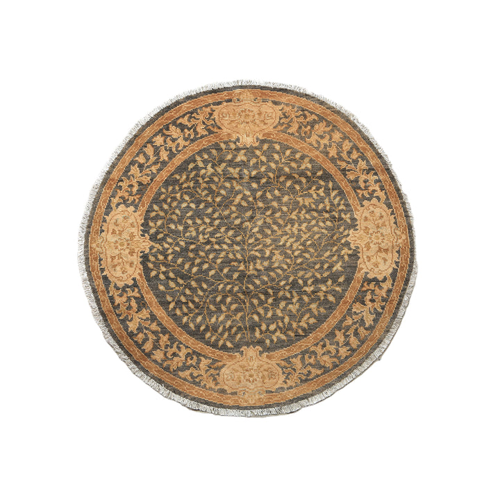 Ariana Traditional Transitional Collection 5x5 Round Tree of Life Wool Rug