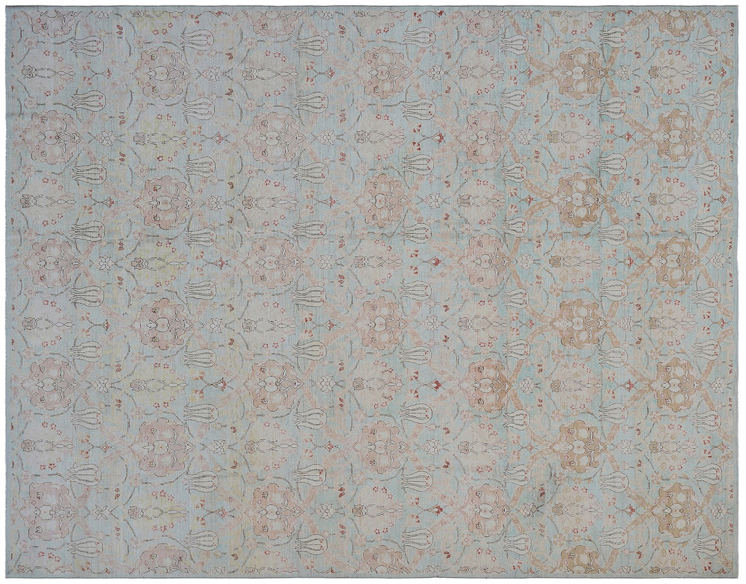 Ariana Transitional Pale Blue & Brown Ottoman Rug