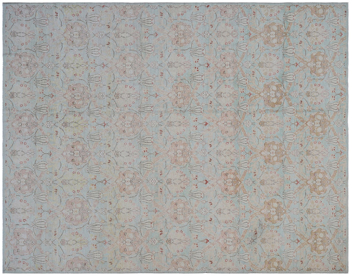 Ariana Transitional Pale Blue & Brown Ottoman Rug