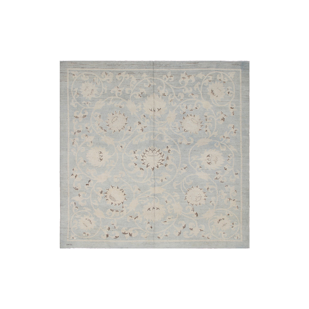 Ariana Rugs Original Transitional Floral Design - Pale Blue & Ivory