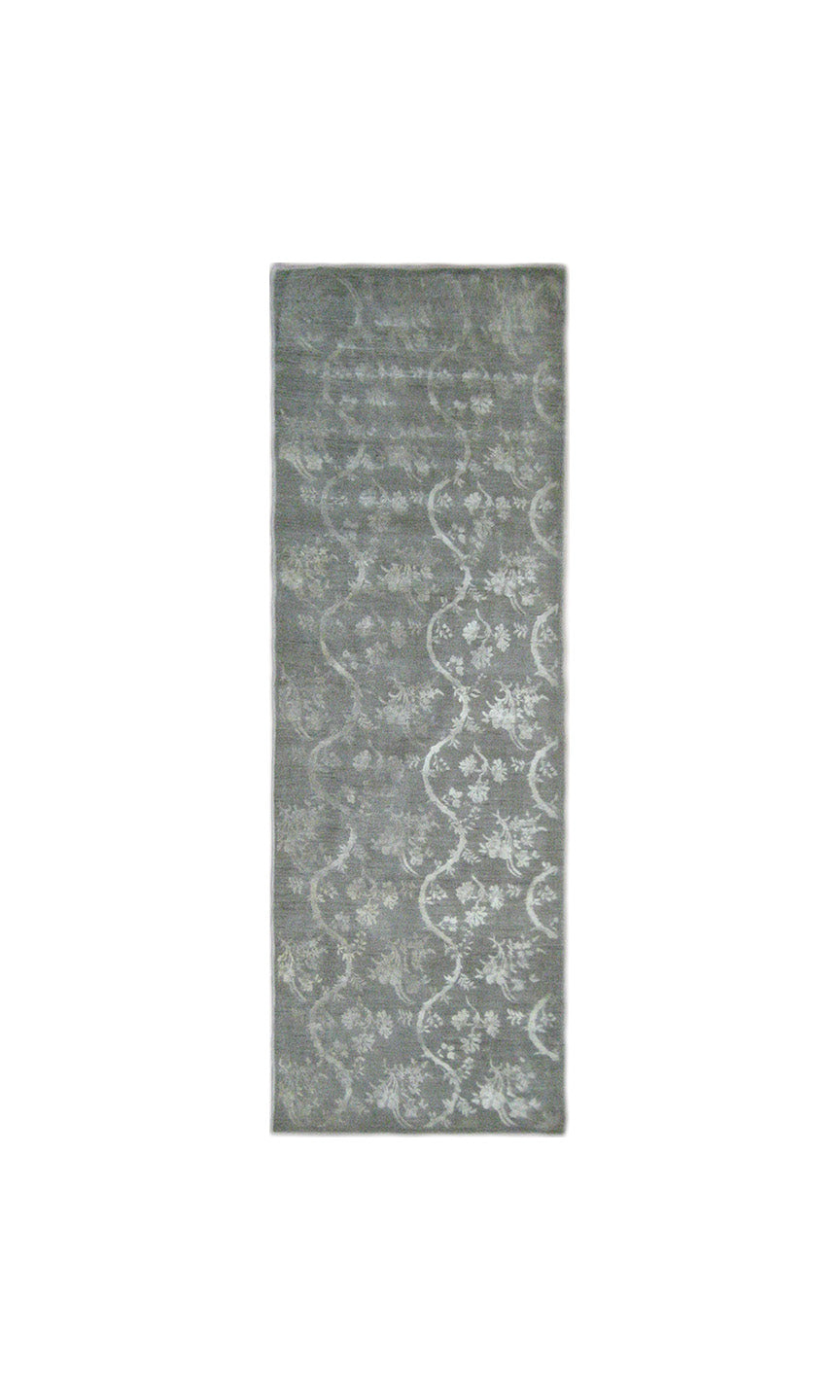 3x9 Silk and Wool Runner Rug | Fine European Chinoiserie Ariana Rug