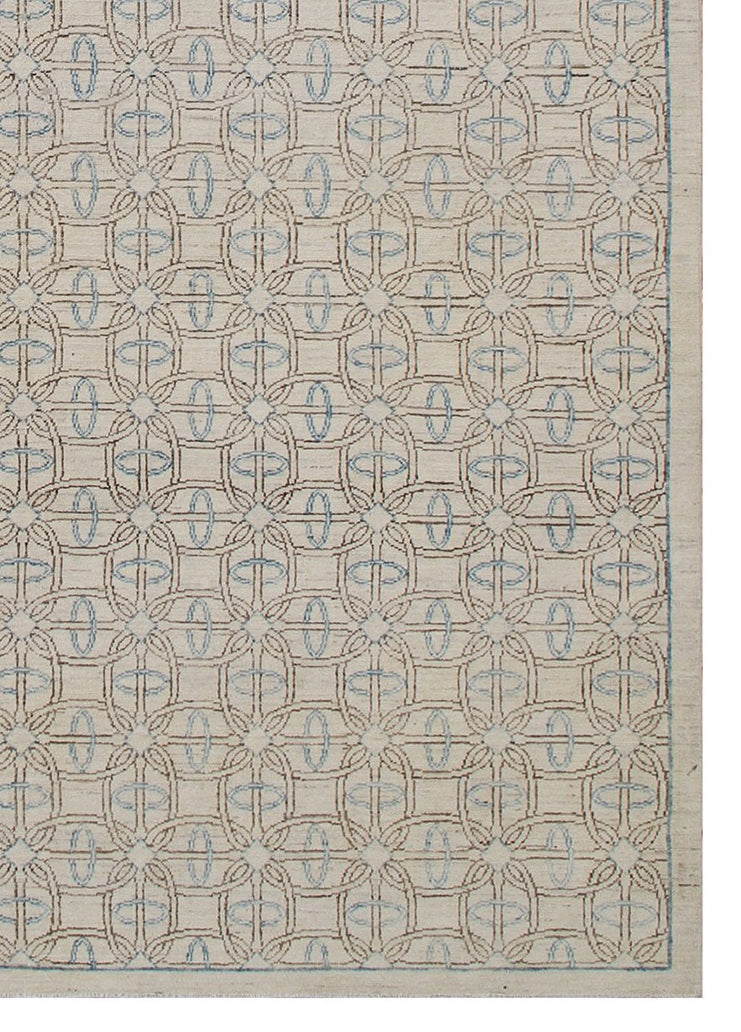 Ariana Transitional Modern Ivory and Blue Rug
