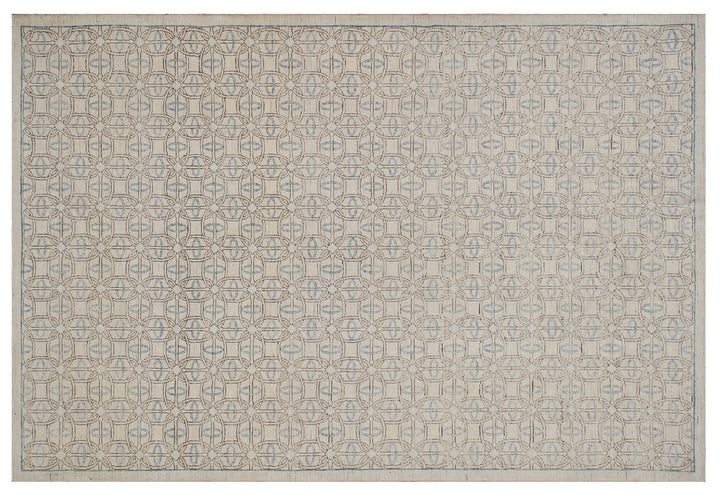 Ariana Transitional Modern Ivory and Blue Rug