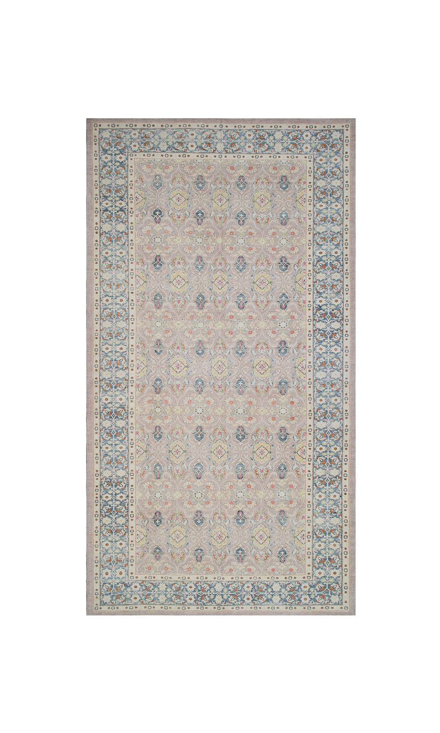 Fine Polonaise design Ariana Transitional hand-knotted wool area rug featuring intricate Persian motifs tightly woven by female artisans