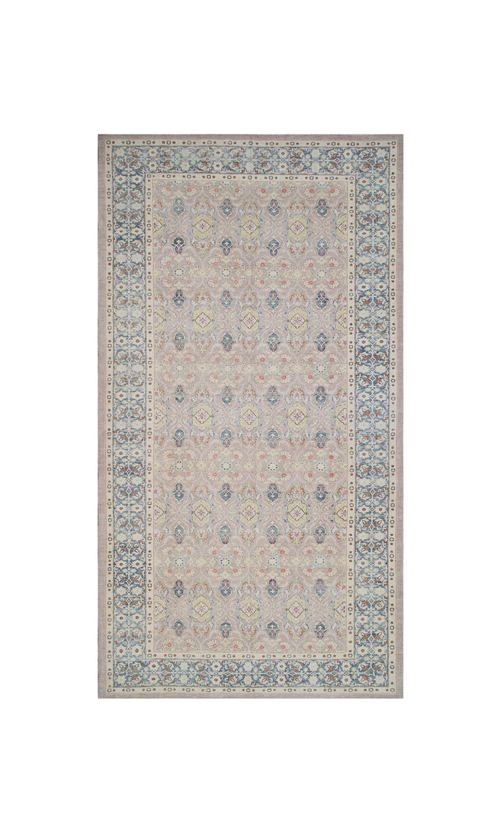 Fine Polonaise design Ariana Transitional hand-knotted wool area rug featuring intricate Persian motifs tightly woven by female artisans