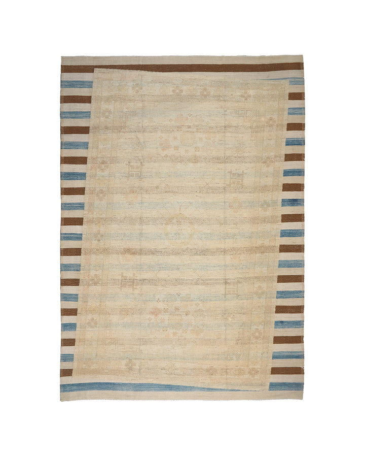 Authentic 10x14 Mixed Hand-Knotted & Kilim Samarkand Rug | Ariana Original