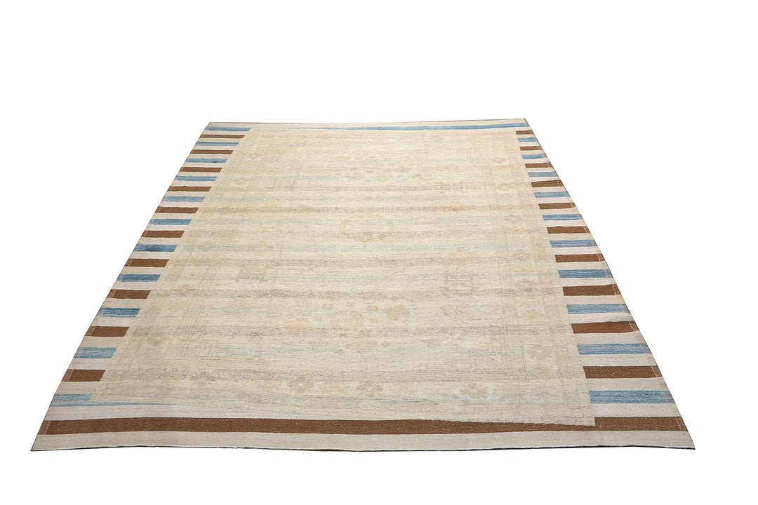 Authentic 10x14 Mixed Hand-Knotted & Kilim Samarkand Rug | Ariana Original