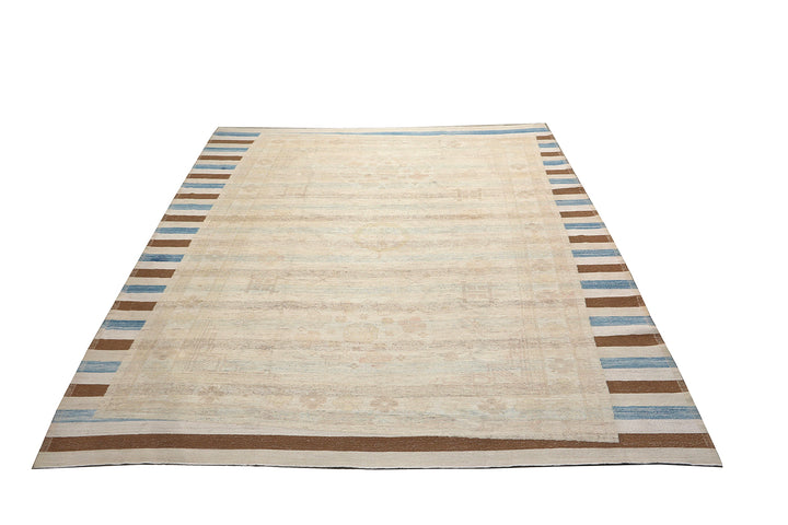 Authentic 10x14 Mixed Hand-Knotted & Kilim Samarkand Rug | Ariana Original