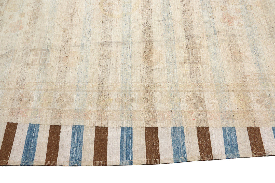 Authentic 10x14 Mixed Hand-Knotted & Kilim Samarkand Rug | Ariana Original