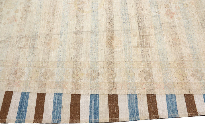 Authentic 10x14 Mixed Hand-Knotted & Kilim Samarkand Rug | Ariana Original