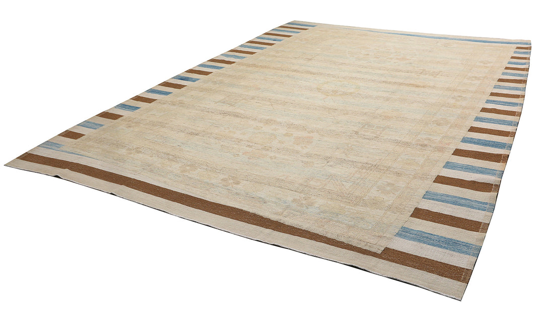 Authentic 10x14 Mixed Hand-Knotted & Kilim Samarkand Rug | Ariana Original
