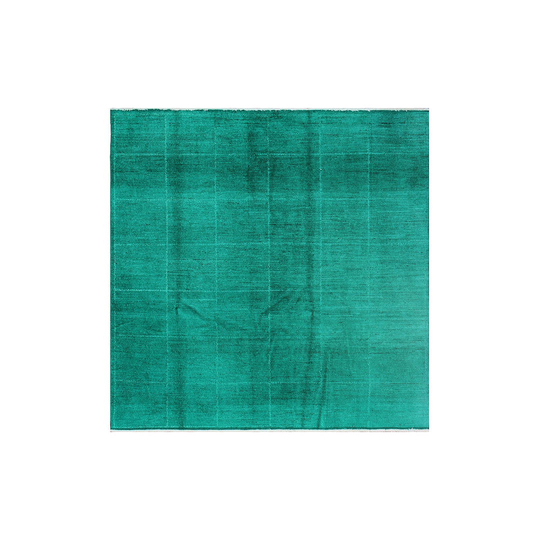 Ariana Rugs 6x6 Square Geometric Over-Dye Hand-Knotted Wool and Silk