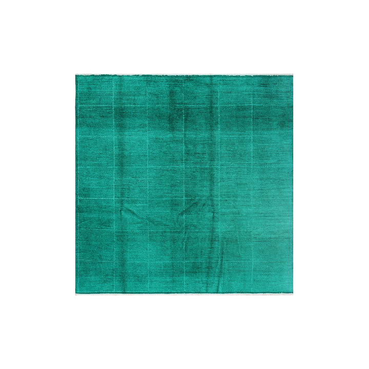 Ariana Rugs 6x6 Square Geometric Over-Dye Hand-Knotted Wool and Silk