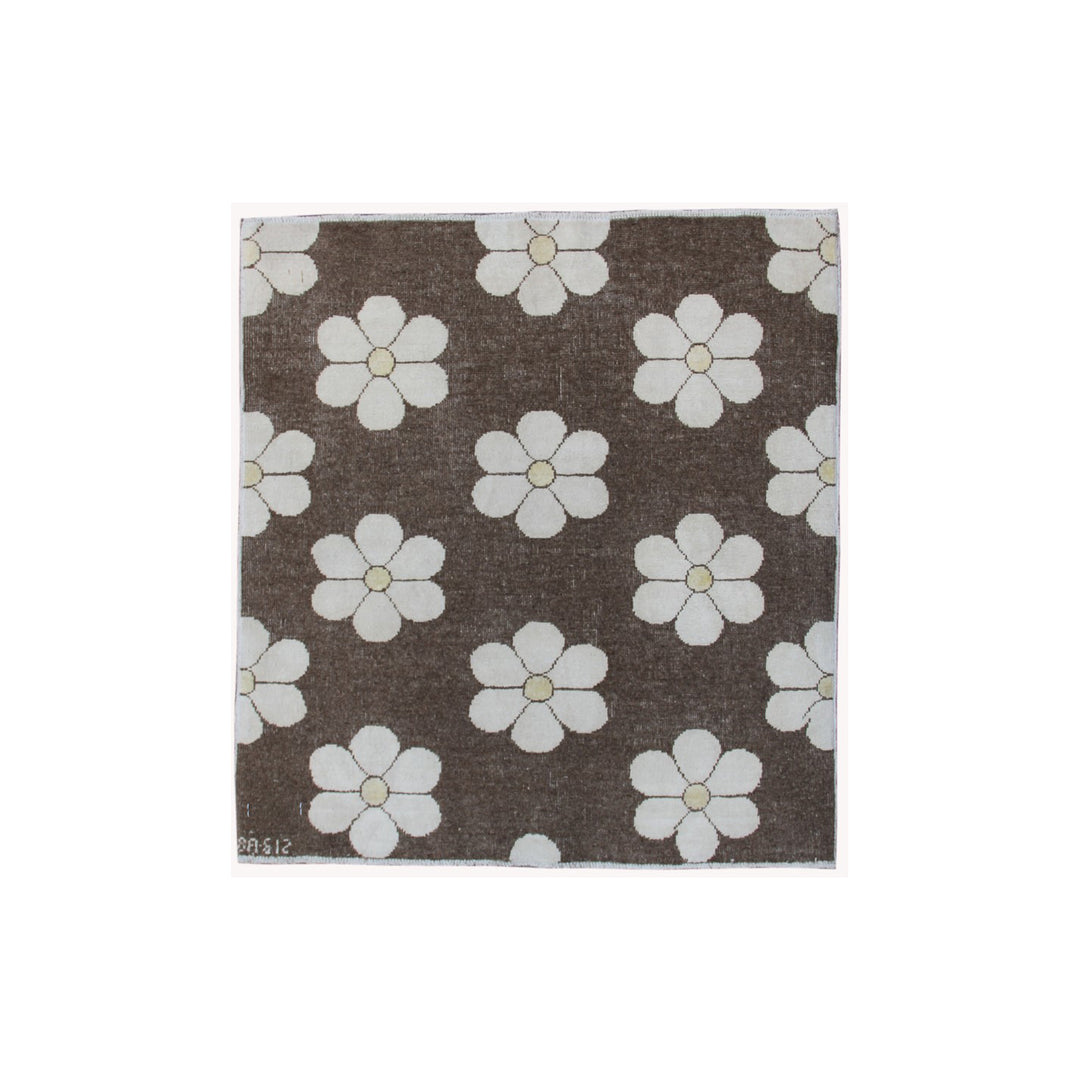 Ariana Rugs 2x2 Small Square Floral Afghan Rug - Fine Weave