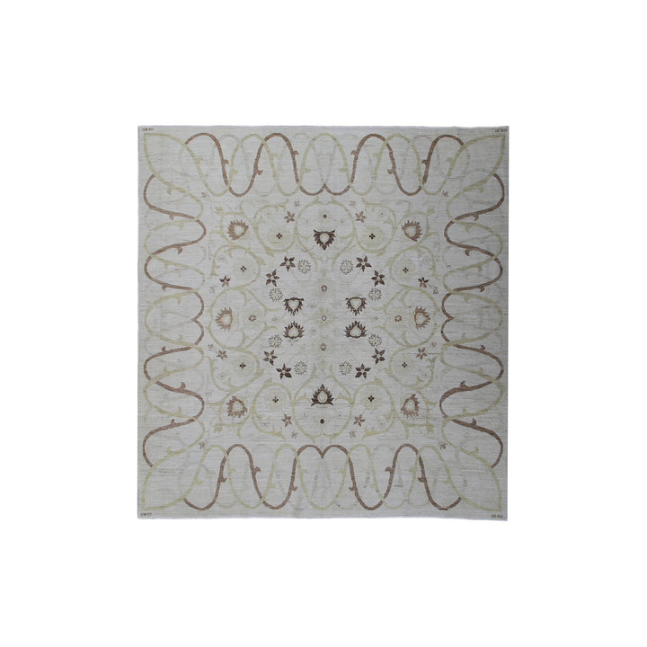 Ariana Rugs 7'x7' Square Transitional Collection - Ivory and Soft Blue