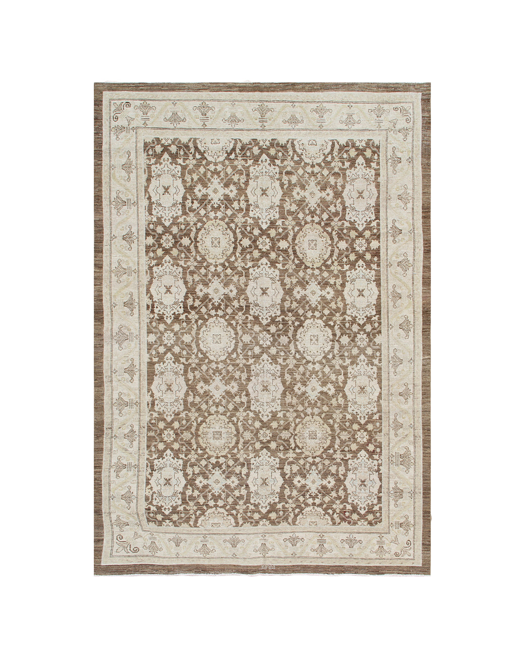 Authentic fine hand-knotted Afghan area rug from the Ariana Traditional Collection, featuring the Agra 505 design in a low-pile organic wool weave.