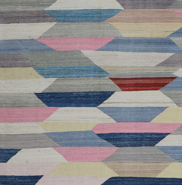 10x14 Large Colorful Geometric Ariana Kilim Rug