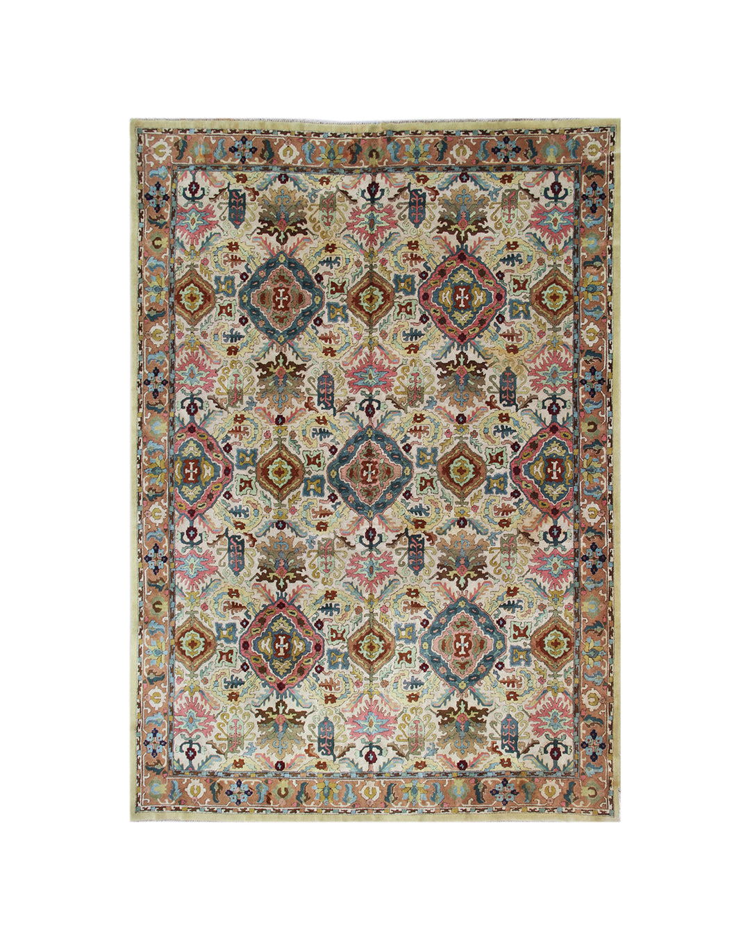 Fine Tetex German Rug | 8x10 Caucasian Design | Antique Tufted Wool