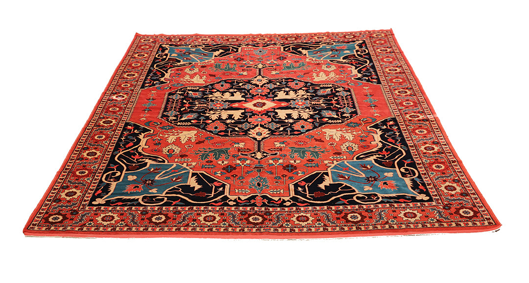 10'x12' Hand-Knotted in Herat | Timeless Geometric Elegance | Persian Serapi Rug 