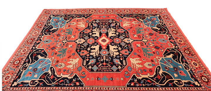 10'x12' Hand-Knotted in Herat | Timeless Geometric Elegance | Persian Serapi Rug 