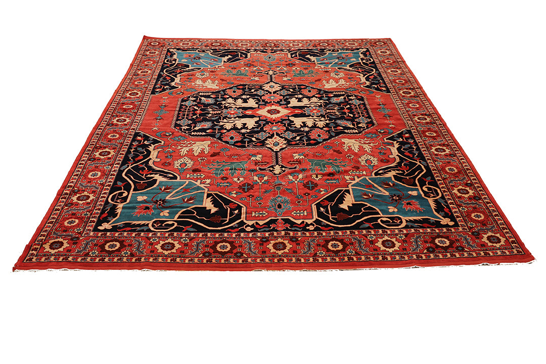 10'x12' Hand-Knotted in Herat | Timeless Geometric Elegance | Persian Serapi Rug 
