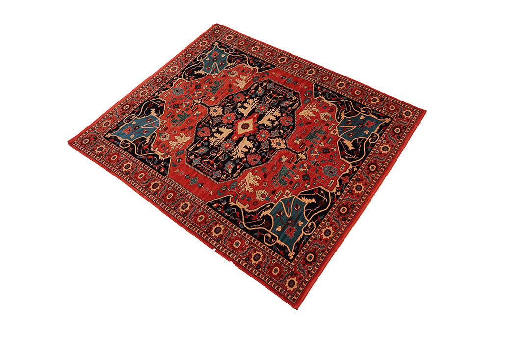 10'x12' Hand-Knotted in Herat | Timeless Geometric Elegance | Persian Serapi Rug