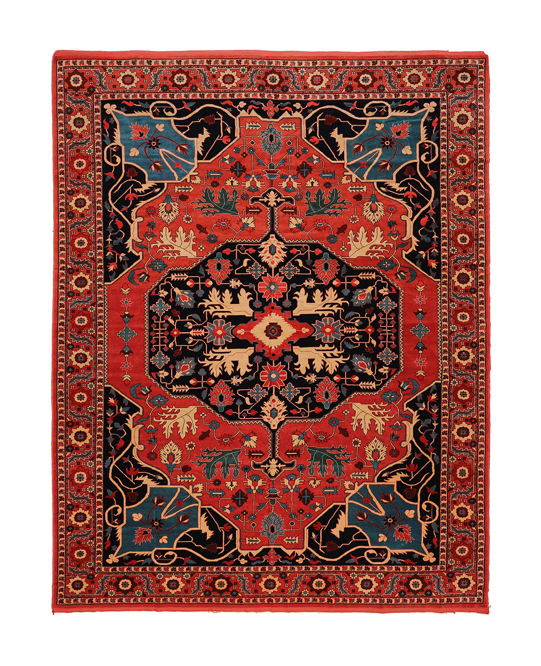 10'x12' Hand-Knotted in Herat | Timeless Geometric Elegance | Persian Serapi Rug 