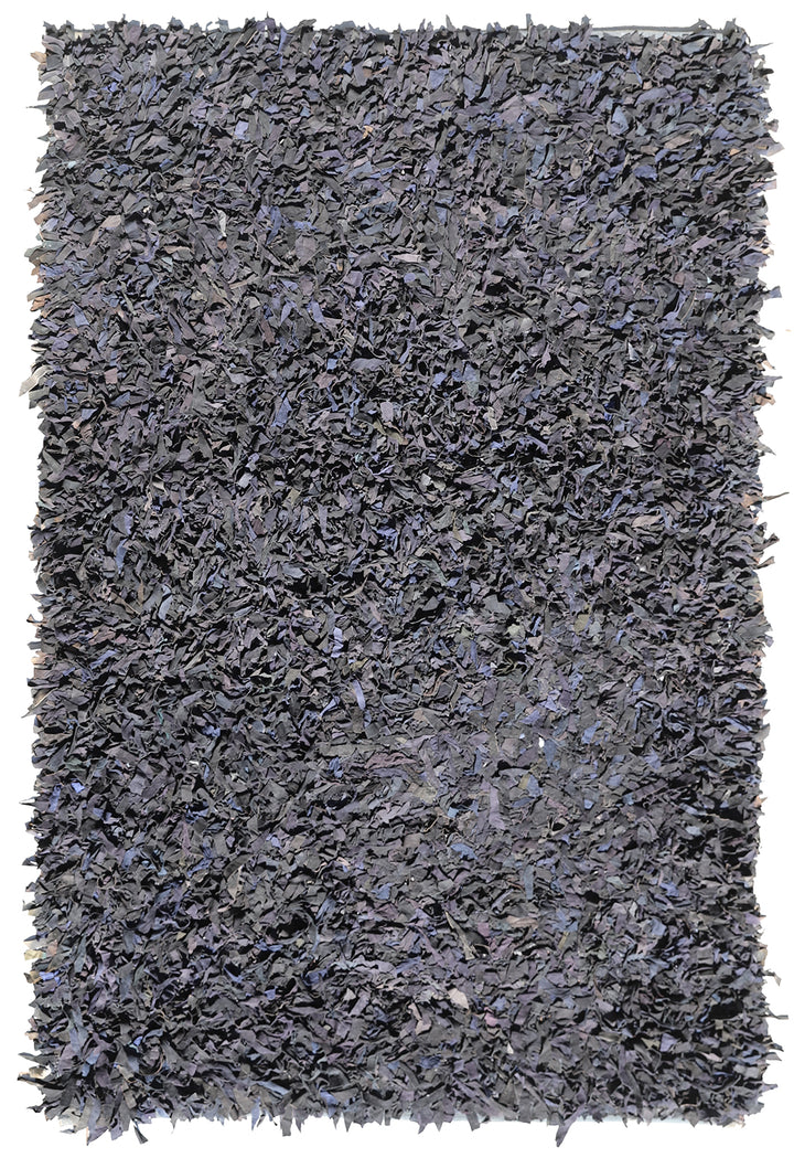 Hand Woven Leather Shag Area Rug