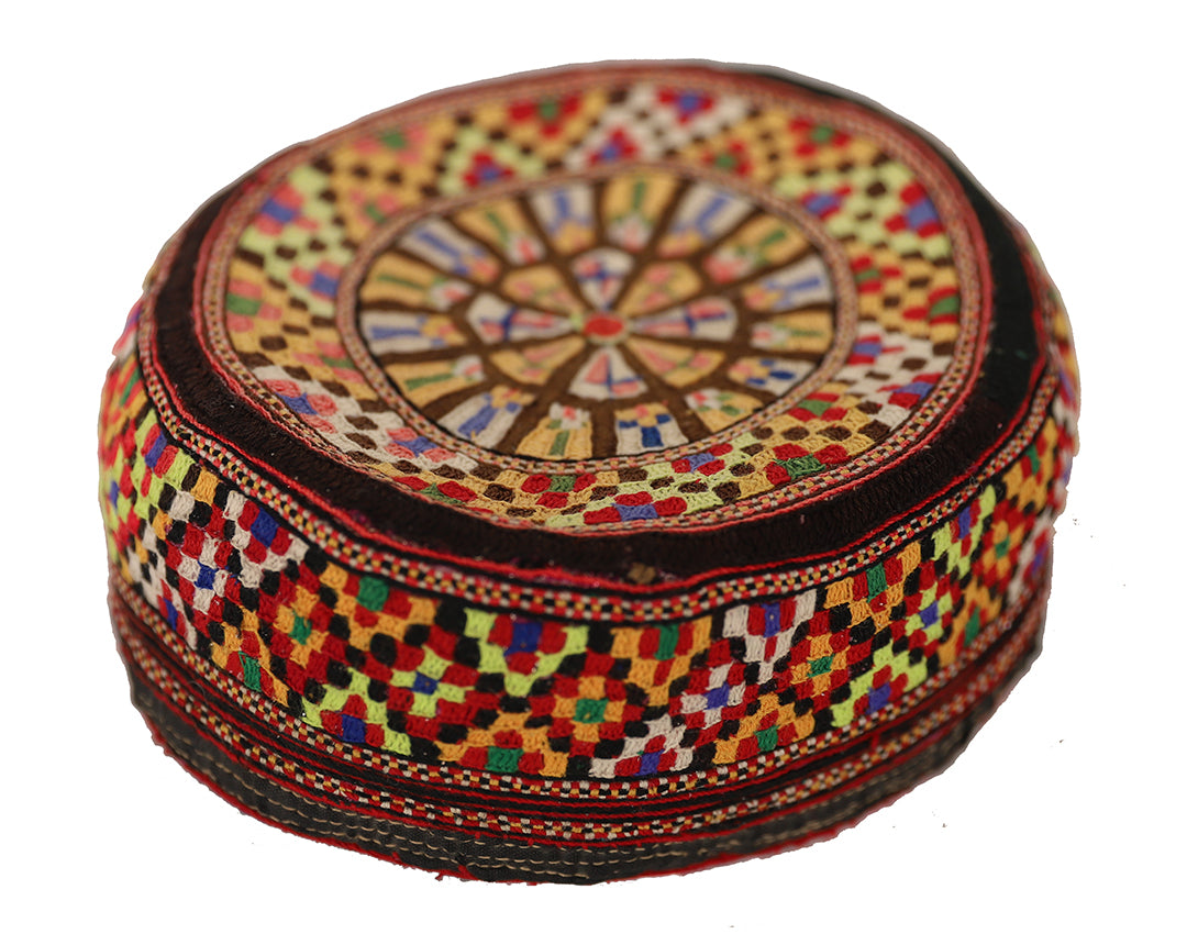 Hat | Afghanistan Turkmen Ersary Tribal Hat | Handcrafted Vintage Heritage | Multicolor