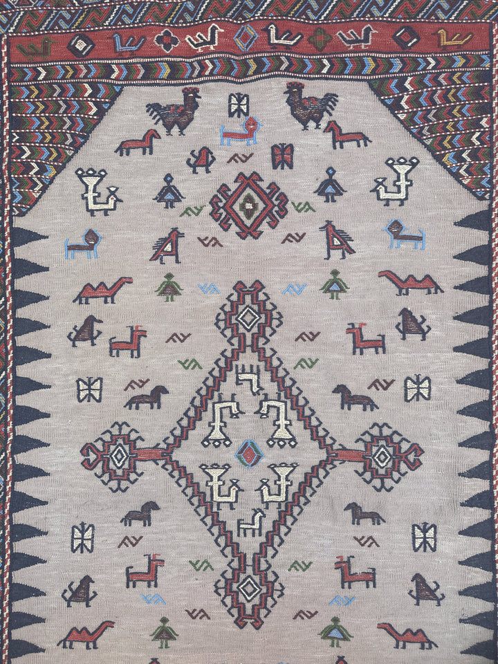 4'x4' Persian Quchan Baluch Decorative Rug