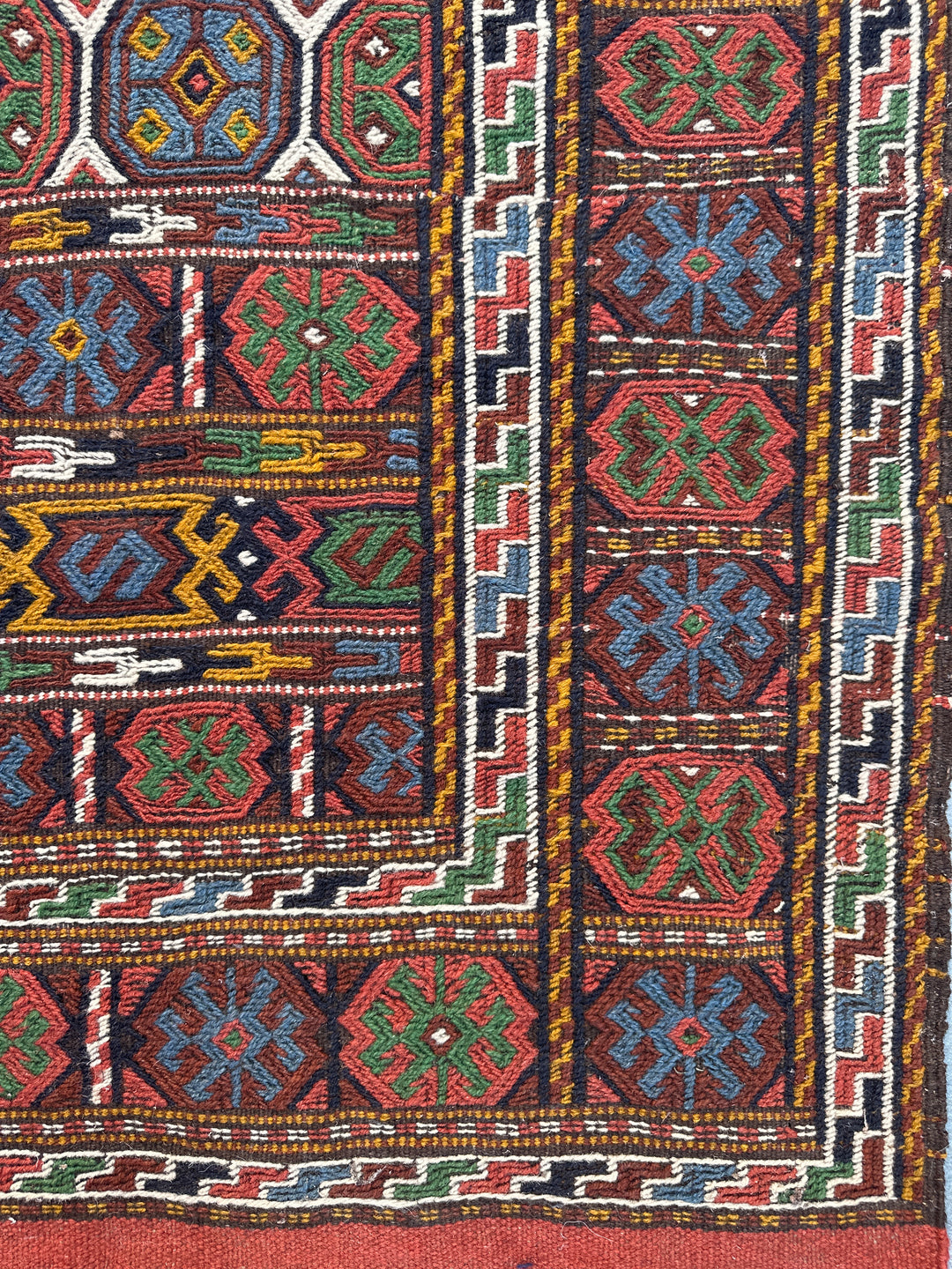 4’x6’ Tribal Oersian Qutchan Embroidered Soumak Kilim