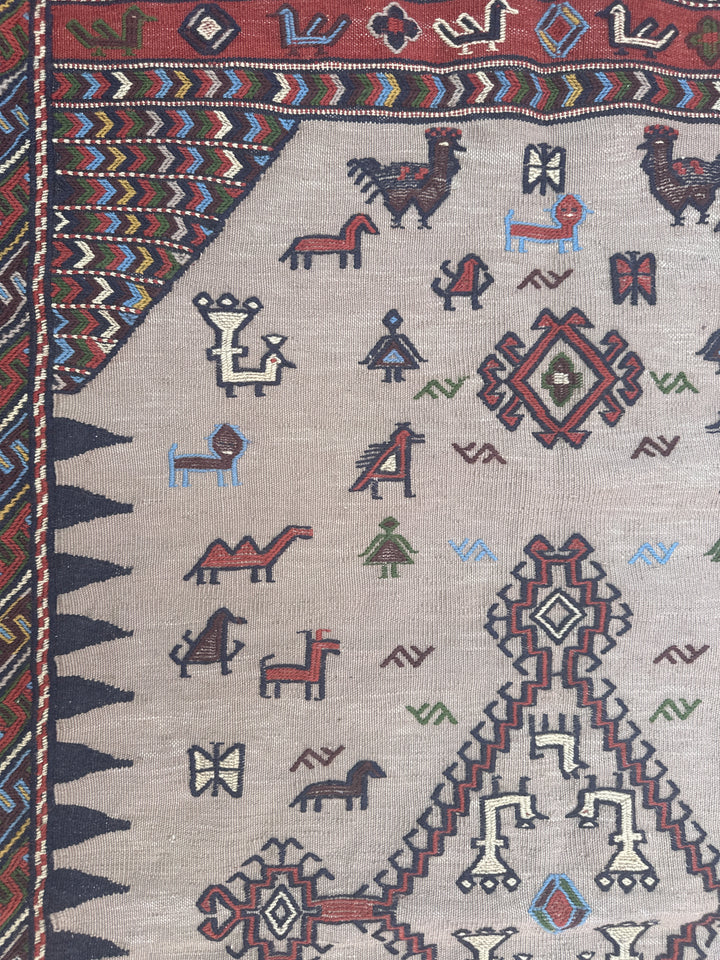 4'x4' Persian Quchan Baluch Decorative Rug