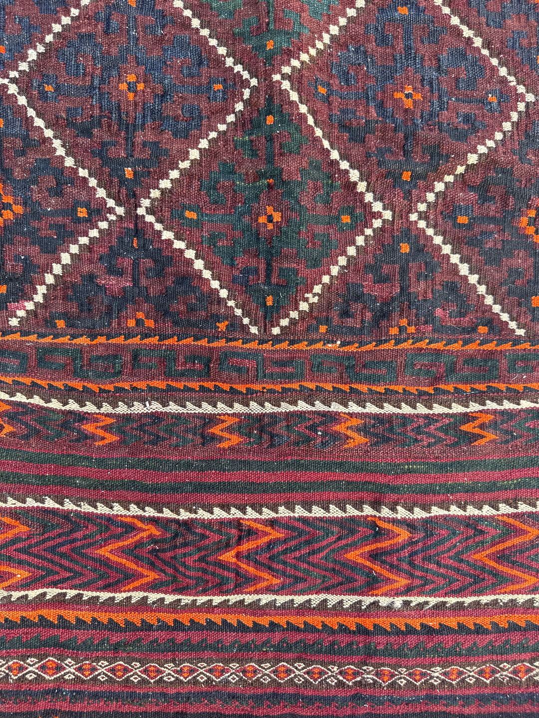 2'x4' Vintage Afghan Uzbek Saddle Bag Rug