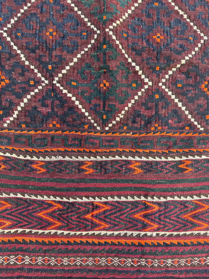 2'x4' Vintage Afghan Uzbek Saddle Bag Rug