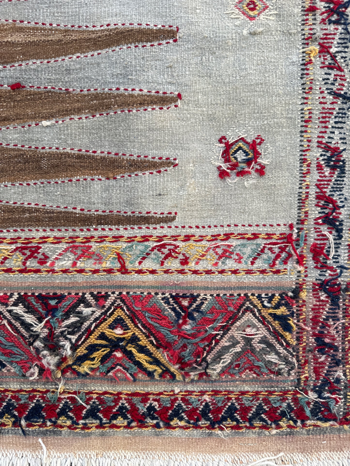 3'x7' Beautiful Vintage Antique Baluch Sofreh Small Runner