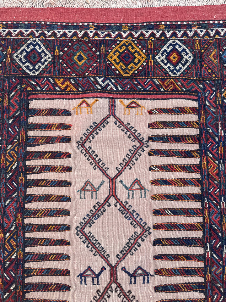 3'x6' East Persian Qutchan Beluch Sofreh Kilim