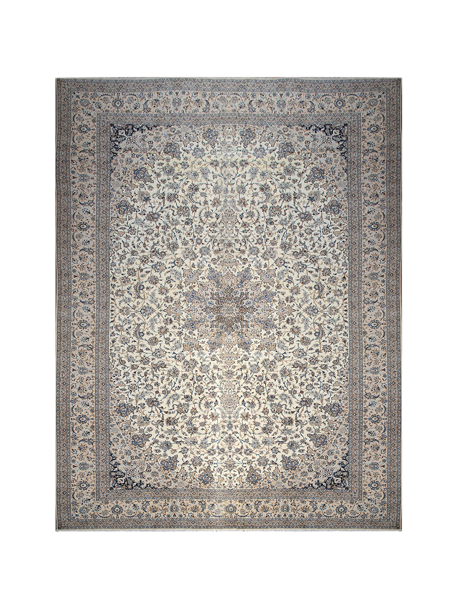 Decorative rug with intricate patterns on a white background
