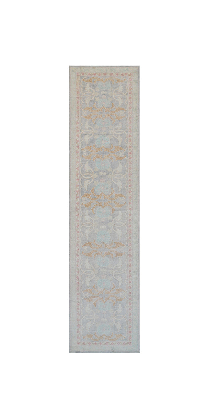 One-of-a-Kind Afghan Hand-Knotted Ariana Organic Wool Runner (Short Pile)