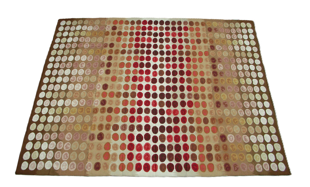 Modern Aubusson Rug 12x9 | Luxury Linear Geometric Design