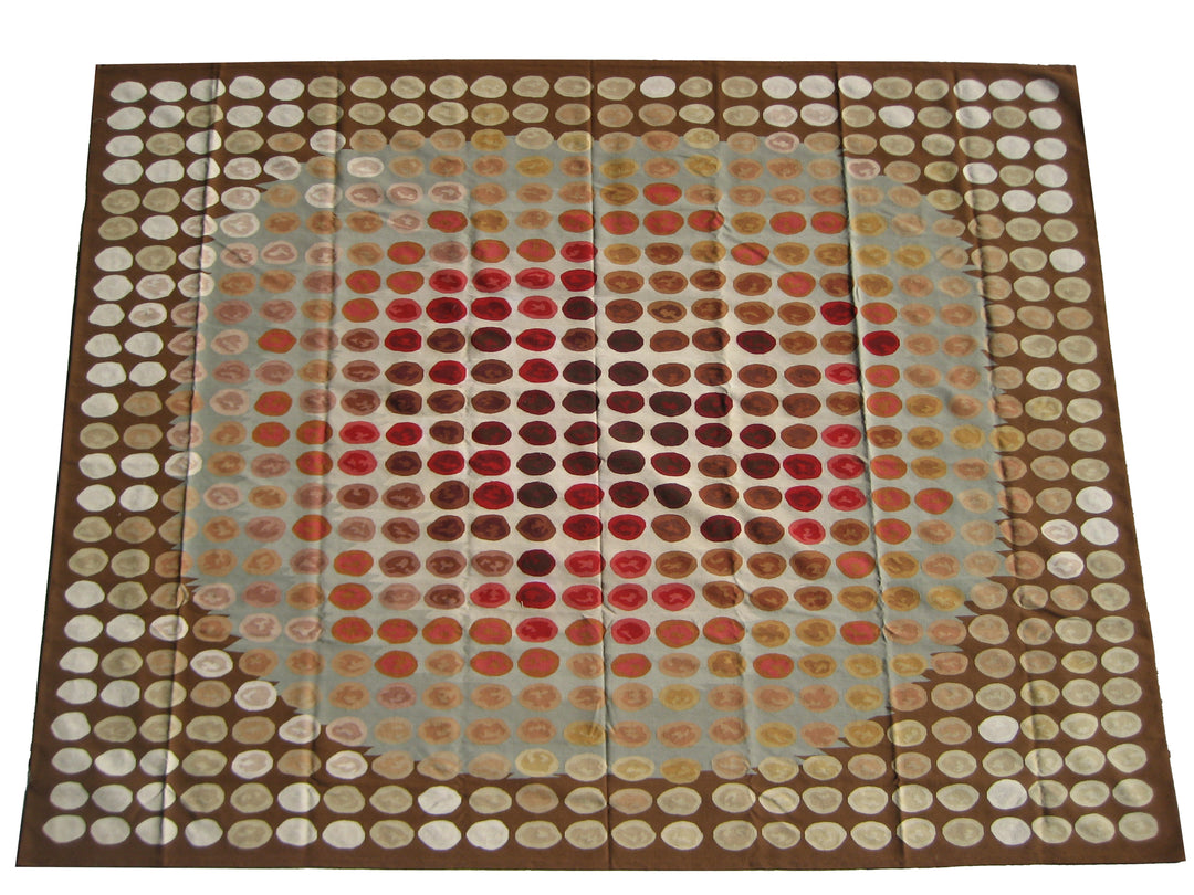 Modern Aubusson | Wool & Silk Rug | 9x12 Unique Geometric Luxury