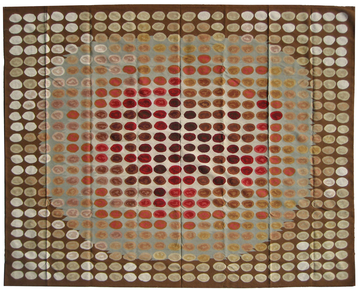 Modern Aubusson | Wool & Silk Rug | 9x12 Unique Geometric Luxury
