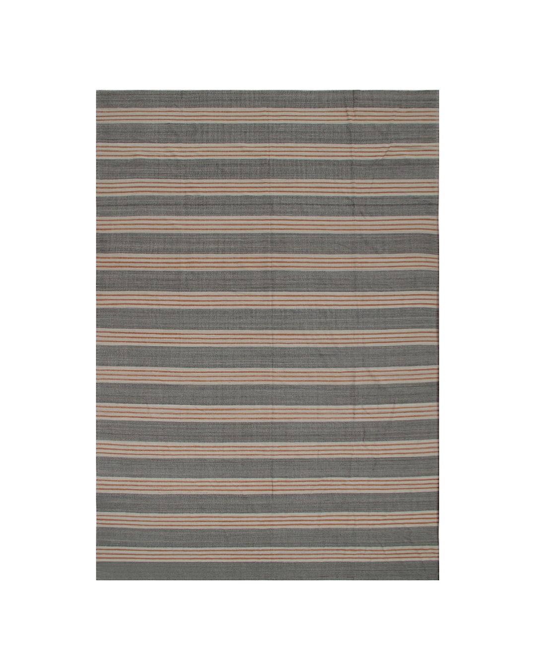 Oversized Striped Grey, Brown, Beige & Rust Ariana Kilim Rug – 13' x 19'