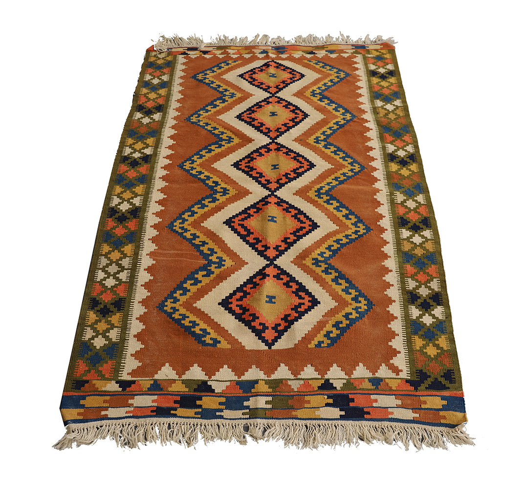 Persian Kilim | Handwoven 100% Wool Colorful Geometric Rug 3'x5' ariana rugs