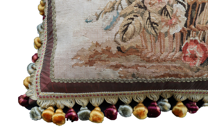 Handmade 2x2 Perot Floral & Bird Handwoven Pillow Cover | Ariana Rugs West Hollywood