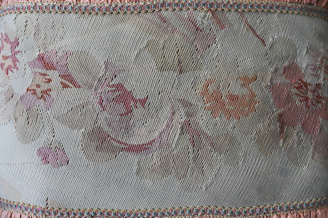 Pink and Cream French Aubusson Silk and Wool Pillowcase