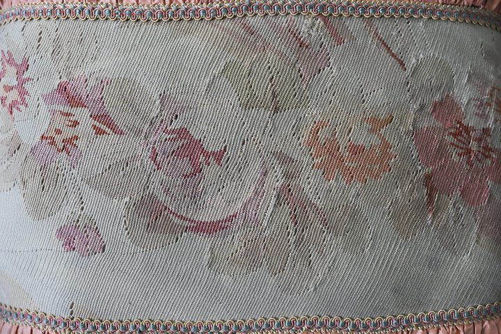 Pink and Cream French Aubusson Silk and Wool Pillowcase